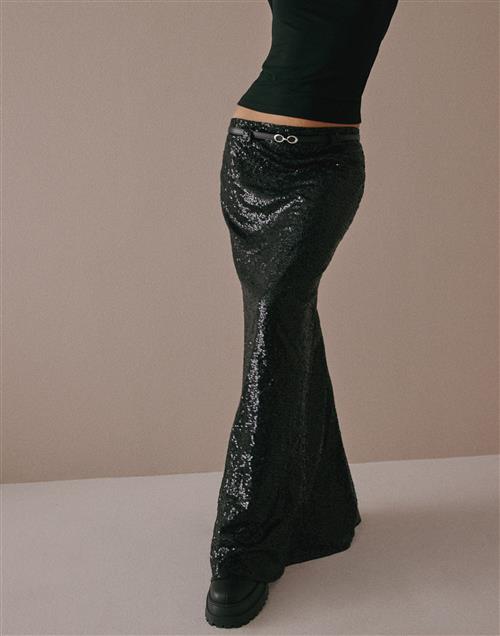 Nelly - Sort - Maxi Sequin Skirt