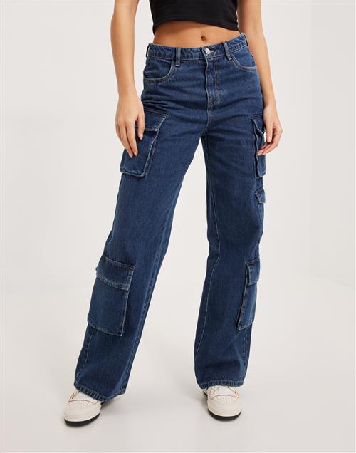 Se Vero Moda - Blå - Vmalexa Mr Wide Cargo Jeans YO326 ved Nelly