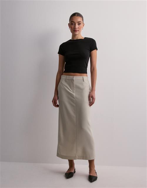 Vero Moda - Beige - Vmtroian Mw 7/8 Slit Skirt