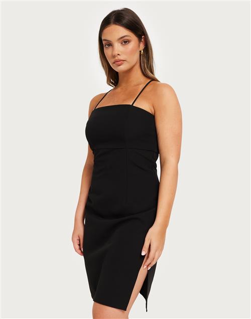 Only - Sort - Onlabba Strap Slim Slit Dress Cc Tl