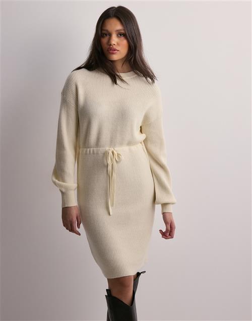 Only - Beige - Onlkatia Ls String O-Neck Dress Ex