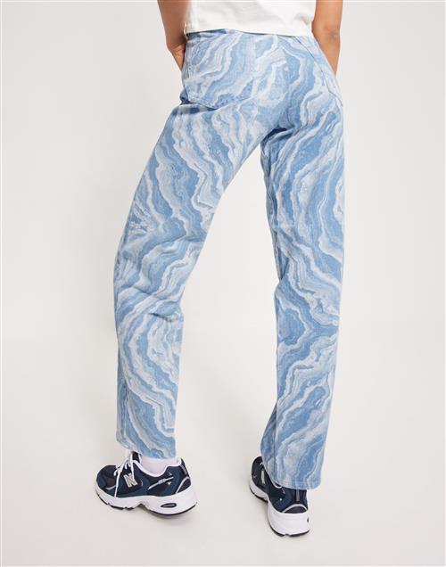 Pieces - Blå - Pcditte Hw Straight Denim Pants D2D