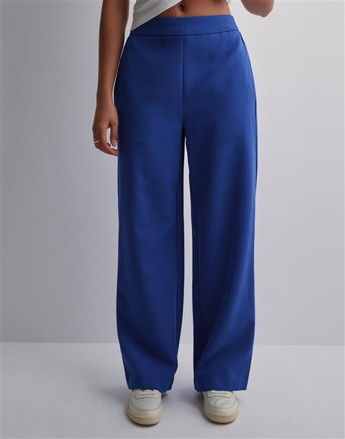 Pieces - Blå - Pcbozzy Hw Wide Plain Pant Noos