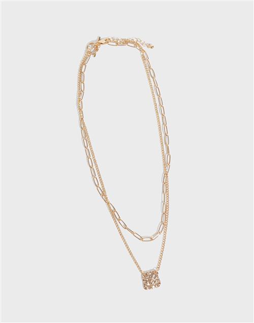 Se Pieces - Guld - Pcdonina 2-Pack Necklace D2D ved Nelly