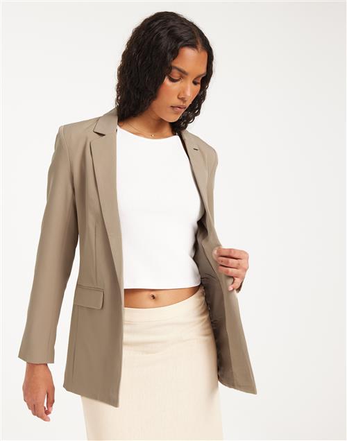 Pieces - Beige - Pcbozzy Ls Loose Blazer Noos