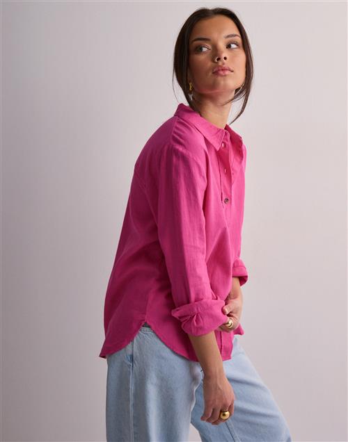 Se JDY - Pink - Jdysay L/S Linen Loose Shirt Wvn No ved Nelly