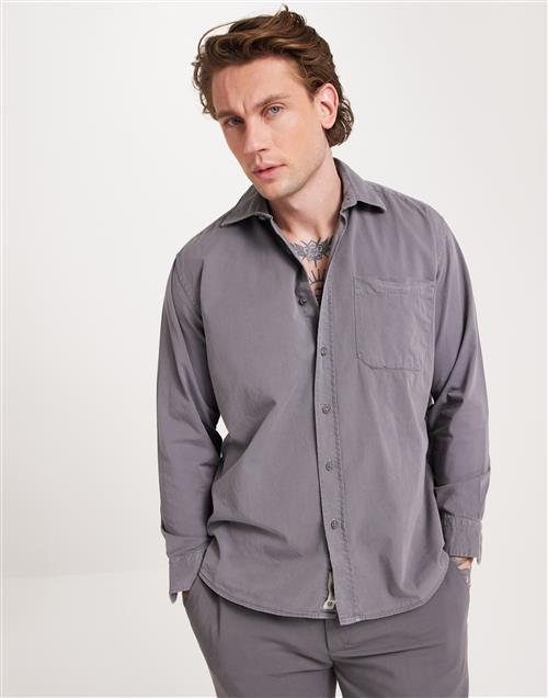 Woodbird WBYuzo Antic Shirt Svarta skjortor Dark Grey