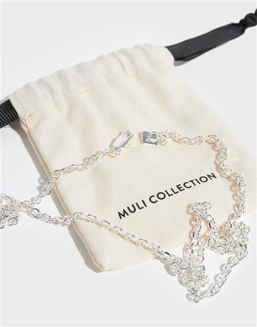 Muli Collection 3mm Anchor Chain Necklace Silver - 50cm Halsbånd Sølv