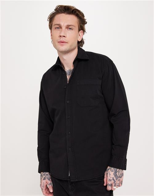 Woodbird WBYuzo Antic Shirt Svarta skjortor Black