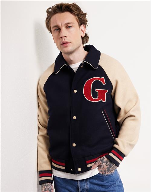 Gant Wool Varsity Jacket Collegejakker Evening Blue