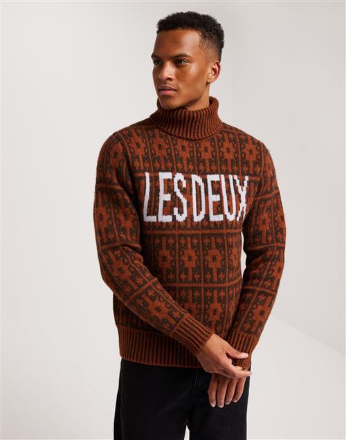 Les Deux Ezra Heavy Jacquard Rollneck Polotrøjer Brun