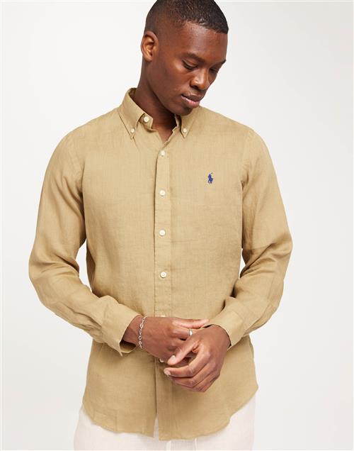 Polo Ralph Lauren 100 Linen Shirt Long Sleeve-Sport Blå skjortor Beige