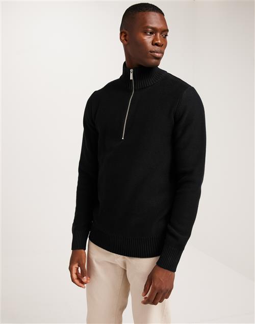 Selected Homme Slhaxel Ls Knit Half Zip W Half zip Black