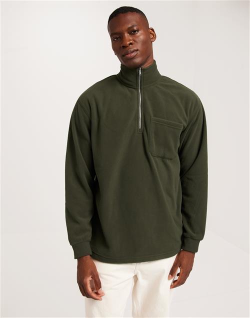 Selected Homme Slhrelaxgotler Fleece Half-Zip Swea Fleecetrøjer Grøn