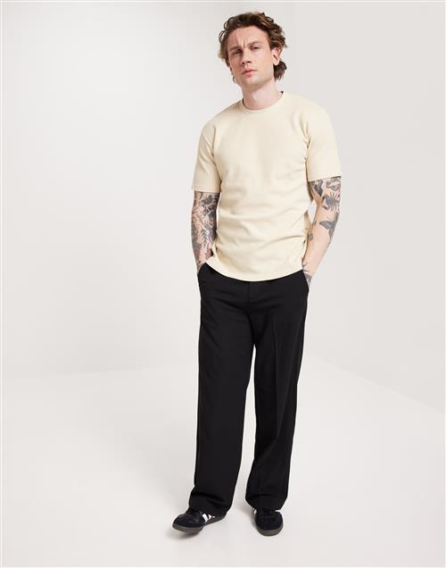 Selected Homme Slhrelaxwalt Waffle Ss O-Neck Tee W Kortærmede t-shirts Fog