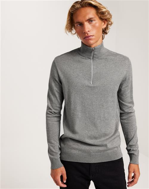 Selected Homme Slhberg Half Zip Cardigan Noos Half zip Grå