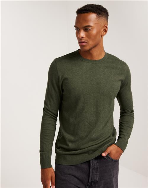 Selected Homme Slhberg Crew Neck Noos Striktrøjer Grøn