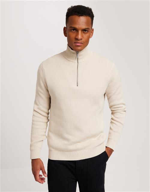 Selected Homme Slhdane Ls Knit Structure Half Zip Half zip Oatmeal