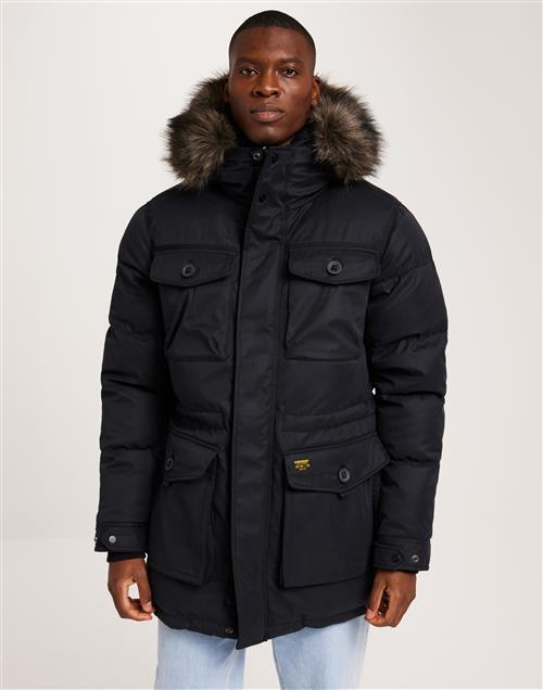 Superdry Chinook Faux Fur Parka Parkajakker Sort