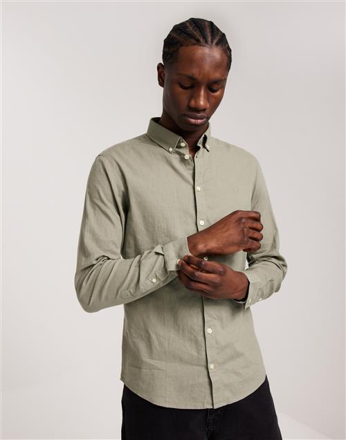 Casual Friday CFAnton 0053 BD LS linen mix shirt Hørskjorter Vetiver