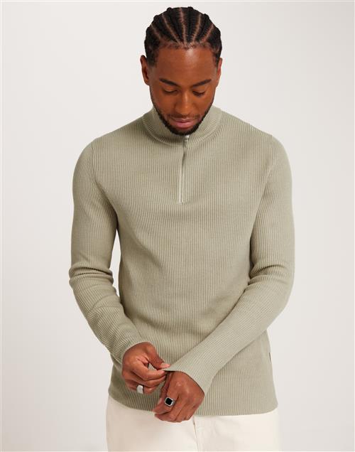 Jack & Jones Jprccperfect Knit Half Zip Sn Striktrøjer Island Fossil