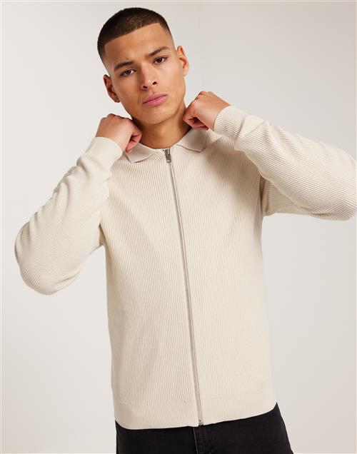 Jack & Jones Jprccspring Perfect Knit Cardigan S Trøjer med lynlås Beige