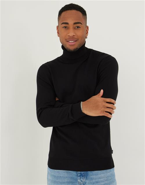 Se Jack & Jones Jjeemil Knit Roll Neck Noos Striktrøjer Sort ved NLY Man