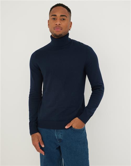 Jack & Jones Jjeemil Knit Roll Neck Noos Striktrøjer Mørkeblå