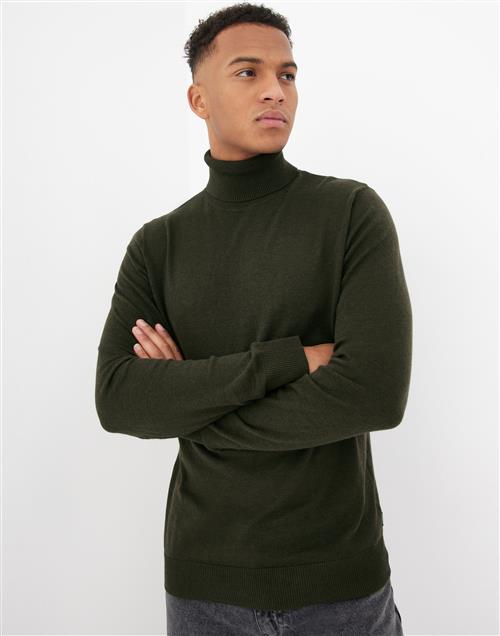 Jack & Jones Jjeemil Knit Roll Neck Noos Striktrøjer Mørkegrøn