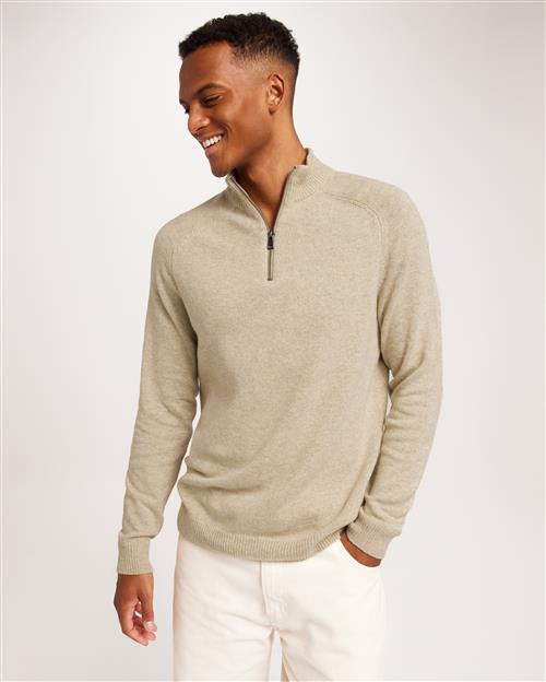 Only & Sons Onsedward Reg 7 Wool Half Zip Knit Striktrøjer Oatmeal