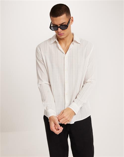 Only & Sons Onssweet Rlx Ls Striped Shirt Vita skjortor Cloud Dancer