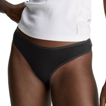 Calvin Klein Trusser 3P Ideal Cotton Thongs Sort bomuld Small Dame