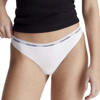 Calvin Klein Trusser 3P Modern Logo Thongs Hvid bomuld Medium Dame