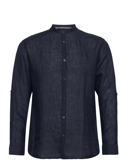 Selected Homme Slhregkylian-Linen Shirt Ls Band B Selected Homme Navy