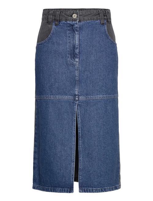 Stella Nova Black And Blue Denim Midi Skirt Stella Nova Blue