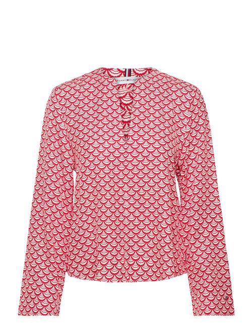 Seal Aop V-Neck Blouse Tommy Hilfiger Red