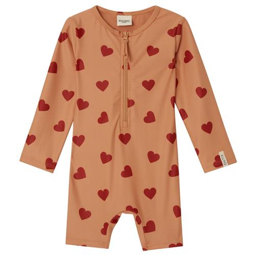 Se Kuling Paros Hjertemønstret UV-dragt Terracotta | Orange | 86/92 cm ved Babyshop