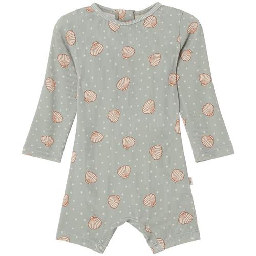 Buddy & Hope Billie Mønstret UV-dragt Med Muslingeskal Grøn 110/116 cm  Grøn  110/116 cm  Unisex