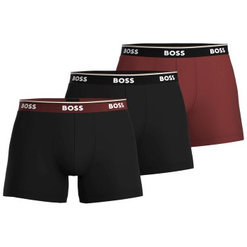 BOSS 3P Power BoxerBr Sort/Rød bomuld XX-Large Herre