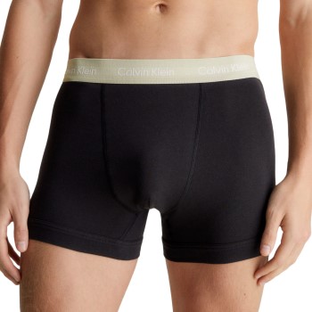 Calvin Klein 3P Cotton Stretch Trunks Sort/brun bomuld Small Herre