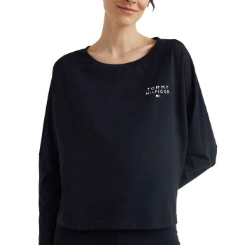 Se Tommy Hilfiger Original Long Sleeve Lounge T Shirt Marineblå bomuld Small Dame ved Timarco