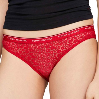 Tommy Hilfiger Trusser 3P Premium Essentials Lace Briefs Flerfarvet-2 polyamid Small Dame