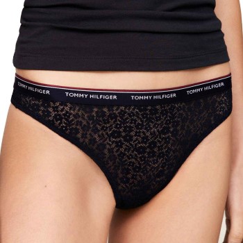 Tommy Hilfiger Trusser 3P Premium Essentials Lace Thong Flerfarvet-2 polyamid Medium Dame