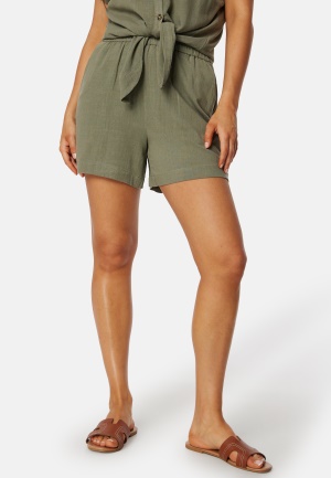 Pieces Pcvinsty HW Linen Shorts Deep Lichen Green XS