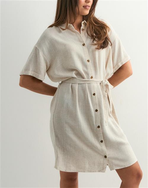 Pieces - Beige - Pcvinsty Ss Shirt Dress