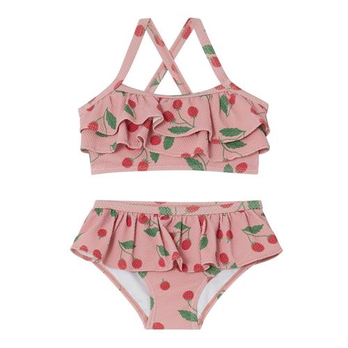 Se Kuling Cannes Mønstret Bikini Med Hindbær Woody Rose | Lyserød | 110/116 cm ved Babyshop