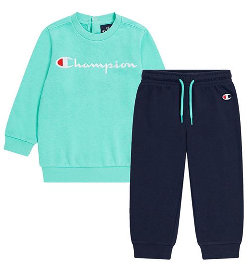 Se Champion Champion SweatsÃ¦t - Sweatshirt/Sweatpants - Turkis/Sort ved KidsWorld