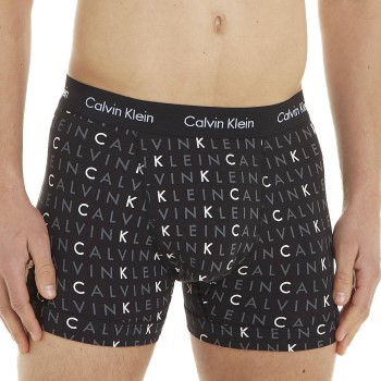 Calvin Klein 6P Cotton Stretch Trunks Sort Mønster bomuld Medium Herre