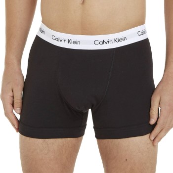 Calvin Klein 3P Cotton Stretch Trunks Sort stribet bomuld Small Herre