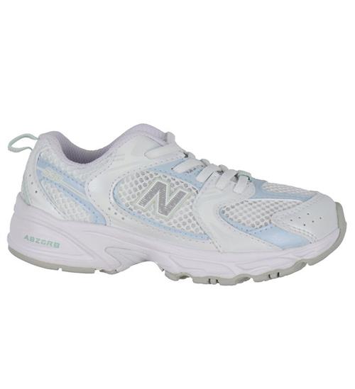 Se New Balance Sko - 530 - White/Light Chrome Blue ved KidsWorld